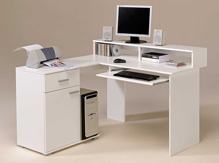 white computer desk for home office