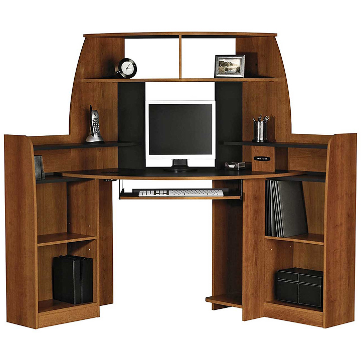 corner workstation desk with hutch