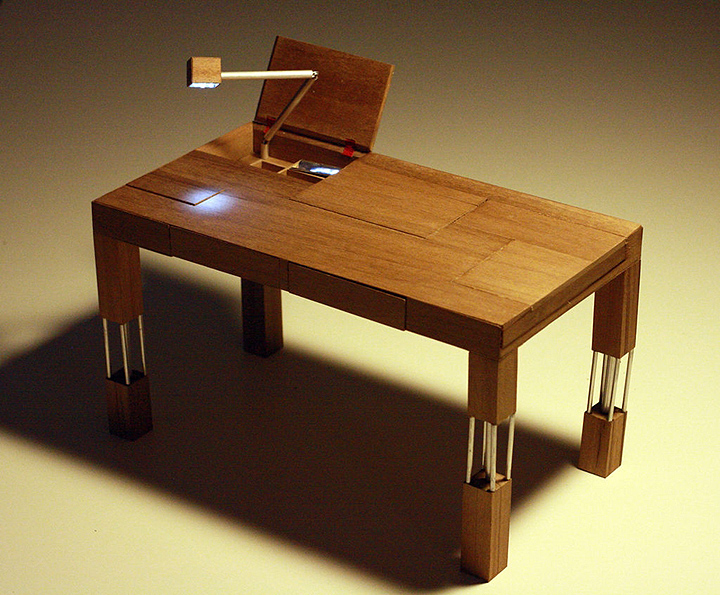 small white desk table