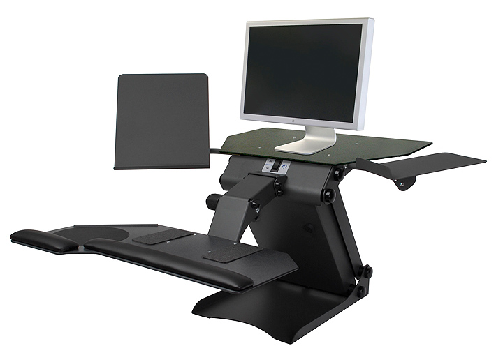 Adjustable motorized sit and stand ergonomic desk