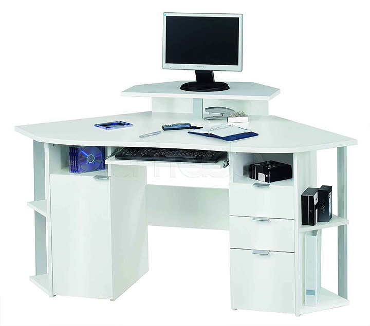 Corner computer desk with hutch