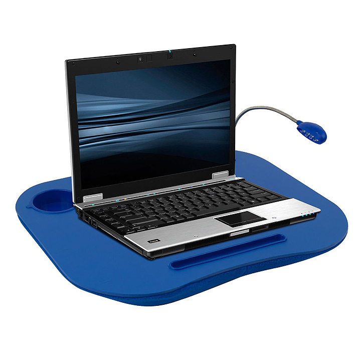 Cushioned lap desk with storage