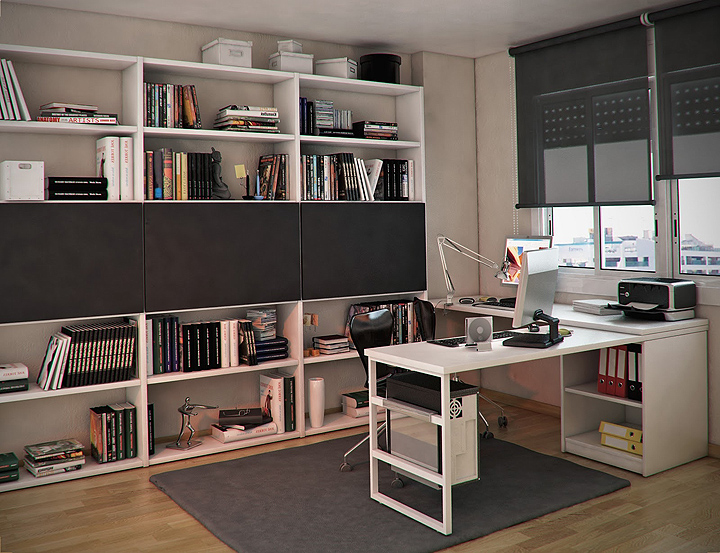Space saving office desk for the home