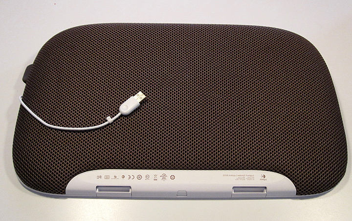 Storage lap desk with ipod speakers